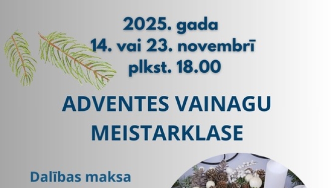 Adventes vainagu meistarklases afiša.