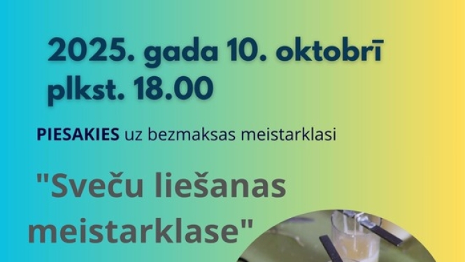 Sveču liešanas meistarklases afiša.